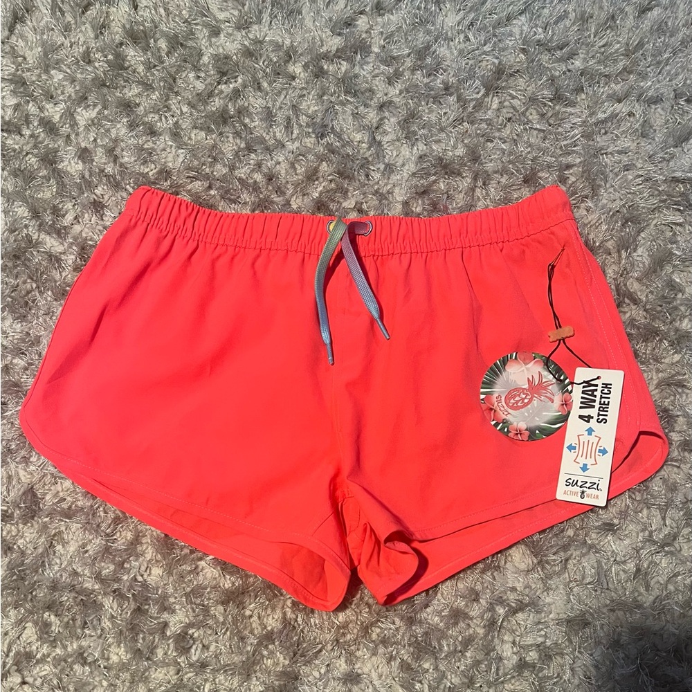 Pink Athletic Shorts with Elastic Waistband and Quick-Dry Material